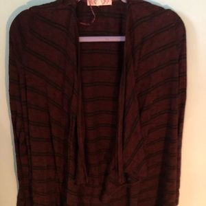 layered stripe cardigan